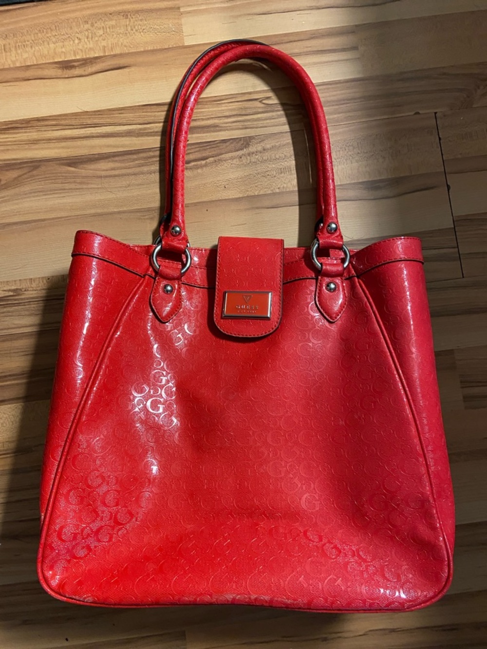 Red Women's Tote Handbag - Guess Designer Style